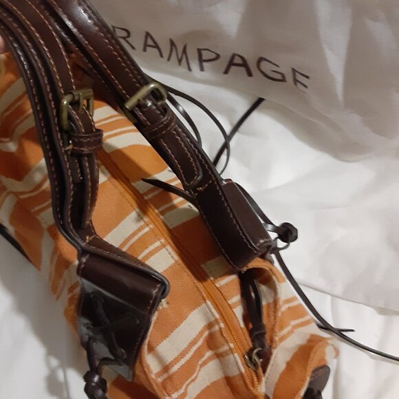 NWOT Rampage Extra Elongated Barrel Handbag Interior and Exterior Compartments - Picture 2 of 10